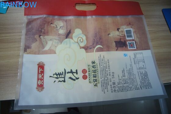 Suface matte OPP/arroz de NY/PE 5kg malotes plásticos que empacotam com punho