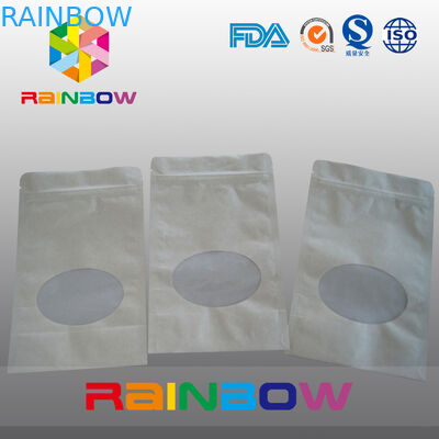 O saco de papel de Brown Kraft está o saco acima de empacotamento com zíper, saco Ziplock para doces/alimentos