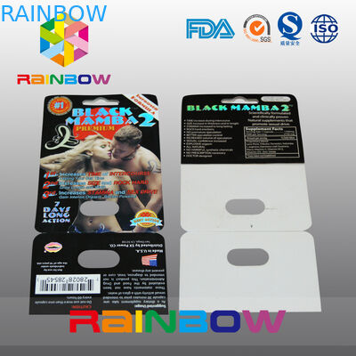 Cartão de papel de empacotamento personalizado do cartão de papel da bolha para comprimidos sexuais