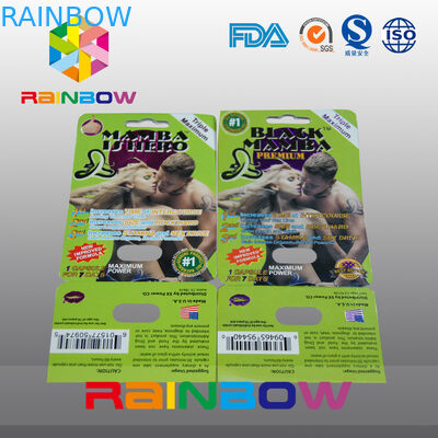 Cartão de papel de empacotamento personalizado do cartão de papel da bolha para comprimidos sexuais