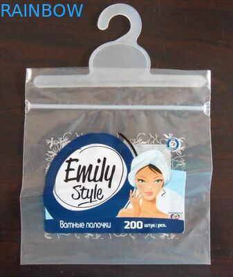 Colthes claros plásticos do selo do aperto que empacotam o malote com gancho/que deslizam o zíper