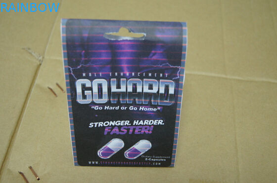 Caixa de papel da mamba vermelha para o empacotamento masculino dos comprimidos/cartão do realce do sexo