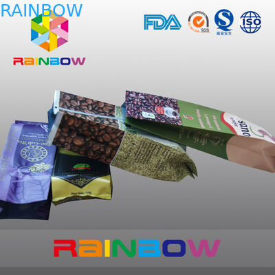 O saco de café do reforço do preto da impressão/parte traseira completos selou o malote com válvula