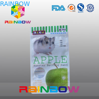Três - Malote Ziplock da selagem lateral com a janela redonda para o hamster de embalagem que banha a areia/alimentos para animais de estimação