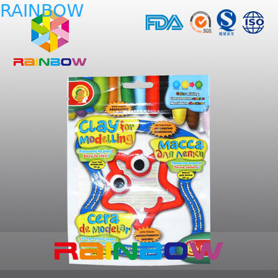 Logotipo feito sob encomenda Coloful três malotes plásticos do espaço livre lateral do selo que empacotam para o alimento dos doces/petisco