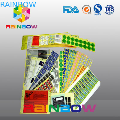 O costume imprimiu etiquetas laminadas do alimento das etiquetas da luva do psiquiatra papel autoadesivo colorido