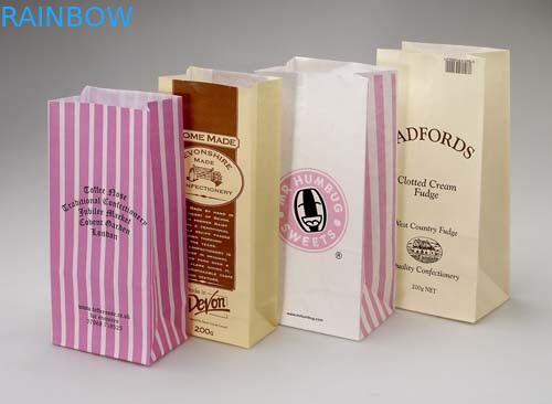 Os sacos de papel personalizados de Kraft do logotipo levam embora o fast food/pão/saco de compras