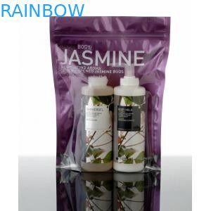 Saco de empacotamento cosmético plástico da exposição dianteira transparente com zíper