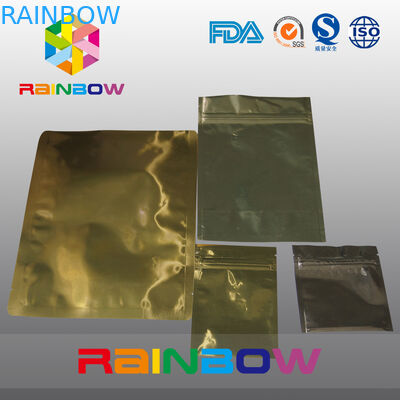 Embalagem estática do malote do zíper do saco da folha de alumínio do ouro anti para produtos eletrônicos