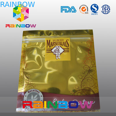 Embalagem estática do malote do zíper do saco da folha de alumínio do ouro anti para produtos eletrônicos