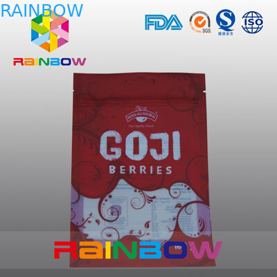 Saco plástico vermelho e branco da janela de Mylar com parte superior do zíper para o alimento/Pleeled fresco Garllic