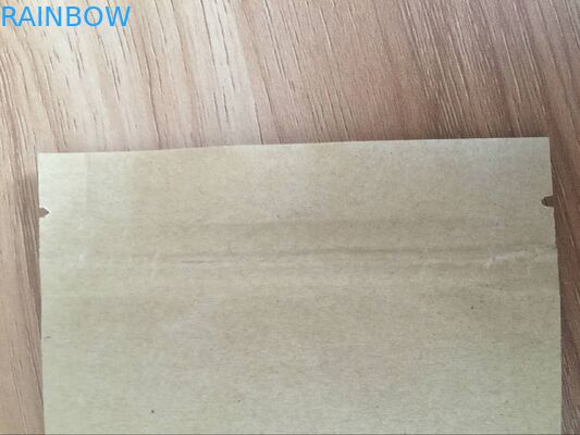 Sacos laterais alinhados lisos personalizados do fechamento do fecho de correr da parte superior do selo da folha três do papel de embalagem dos sacos de papel