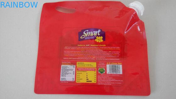 O logotipo impresso levanta-se o malote do bico com o punho para o óleo 4.5L/Huile De Canola