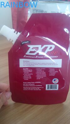 O saco de plástico de empacotamento líquido vermelho de FDA/flexíveis padrão levanta-se o malote do bico