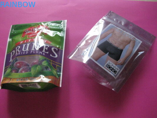 Plástico levante-se do vestuário feito sob encomenda da impressão do zíper o saco de empacotamento para Underware