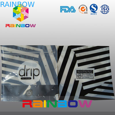 Levante-se os malotes plásticos lustrosos de gelado que empacotam com janela e o zíper claros