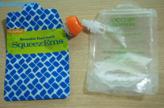O produto comestível Resealable levanta-se o costume Ziplock dos sacos do bico do lado do comida para bebé impresso