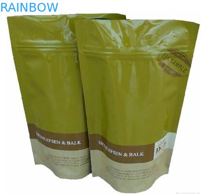 O produto comestível levanta-se o saco de plástico da folha de alumínio para o chá que empacota com parte superior do zíper