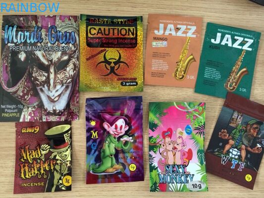 Calor de três lados - a folha de alumínio selada do incenso erval ensaca com zíper