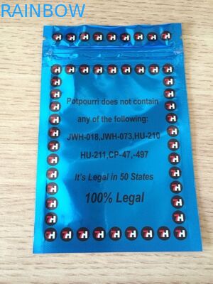 Calor de três lados - a folha de alumínio selada do incenso erval ensaca com zíper