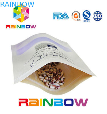 A parte inferior lisa Brown personalizou sacos de papel/saco de papel do ofício com zíper