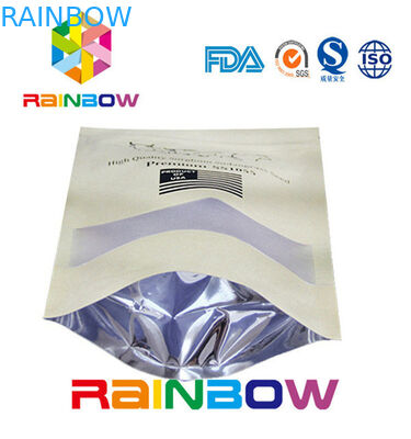 A parte inferior lisa Brown personalizou sacos de papel/saco de papel do ofício com zíper