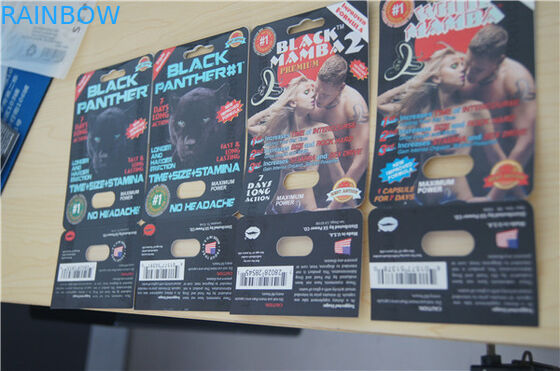 cartão da bolha da mamba preta 2 de mamba preta 1 de pantera preta que empacota o empacotamento sexual dos comprimidos