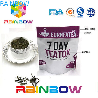 Malote Ziplock plástico de empacotamento da folha de alumínio do saco do chá Gusseted lateral do papel de embalagem do bloco de Doy