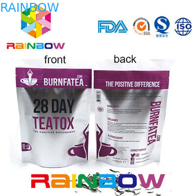 Malote Ziplock plástico de empacotamento da folha de alumínio do saco do chá Gusseted lateral do papel de embalagem do bloco de Doy