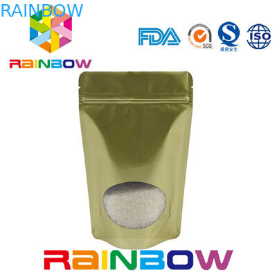 sacos de empacotamento impressos personalizados da folha de alumínio com a janela ziplock e clara