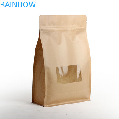 Umidade - saquinhos de chá laminados da parte inferior lisa da prova que empacotam com zíper e janela