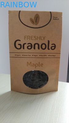 Os sacos de papel personalizados recicláveis levantam-se o OEM do saco de papel de Brown Kraft