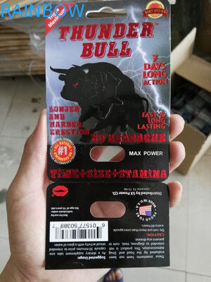 Caixas de empacotamento do cartão feito sob encomenda da bolha dos comprimidos de Bull do trovão da impressão com furo da borboleta