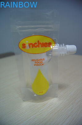 O empacotamento impermeável reusável do malote do bico levanta-se o malote Ziplock do comida para bebé com bico