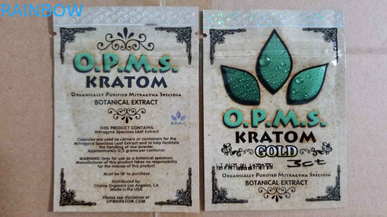 O empacotamento erval do incenso do kratom feito sob encomenda/3ct OPMS encerra o saco do kratom