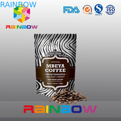 A folha 2oz de alumínio personalizada alinhou Matt preto levanta-se o saco de café com válvula