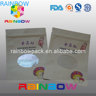 O papel de embalagem reciclável Doypack de 2oz Levanta-se sacos de café com janela