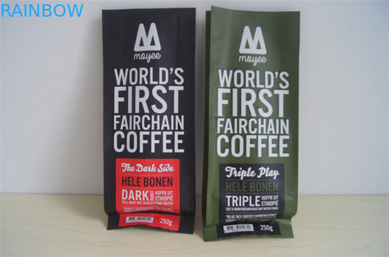 Sacos de café laterais personalizados da folha de alumínio do reforço com válvula, verde vermelho