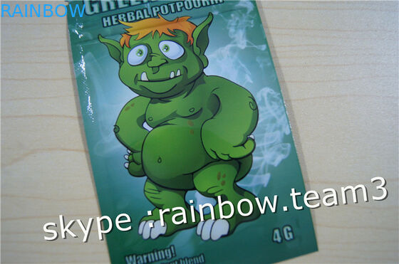 Saco lateral do zíper do selo do saco três ervais do incenso/saco erval feito sob encomenda do incenso para o saco do saquinho de 1g /2g /3g/4g/5g para o pó