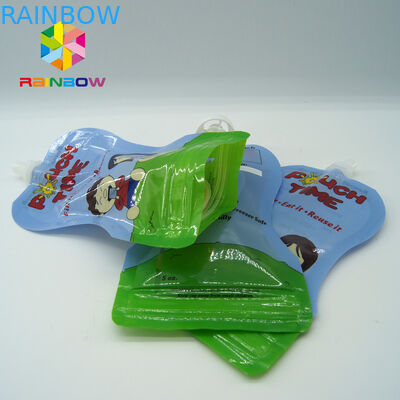 O bico líquido do alimento amigável de Eco ensaca/empacotando com tubo e colher do bico