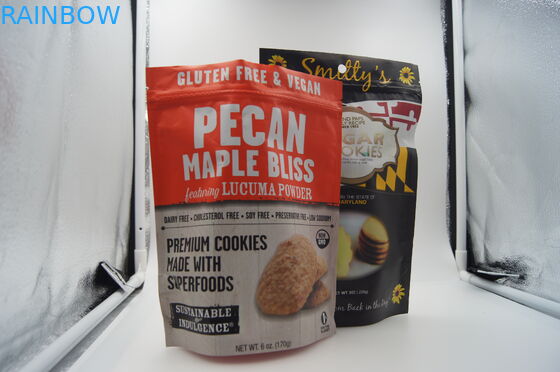 O saco do petisco do zíper de Doypack que empacota para o biscoito, costume imprimiu levanta-se malotes