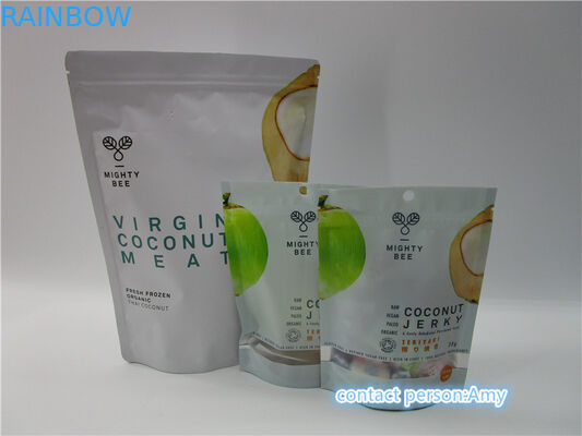 O empacotamento plástico personalizado dos doces do produto comestível ensaca a selagem da parte superior do zíper de 30g 43g