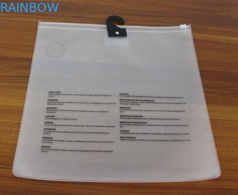 Saco de plástico geado de Eva do uso do curso da impressão espaço livre de seda para a roupa com zíper