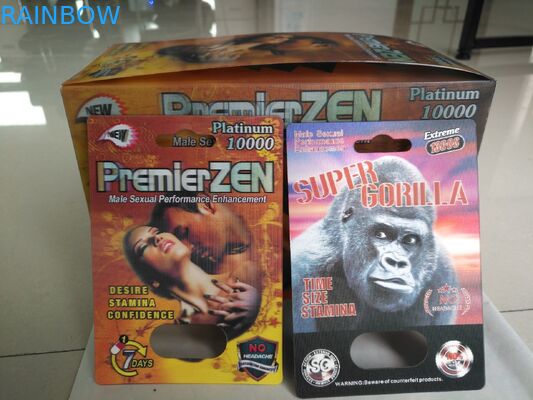 Os comprimidos masculinos do realce cancelam materiais de empacotamento do papel da bolha/PP