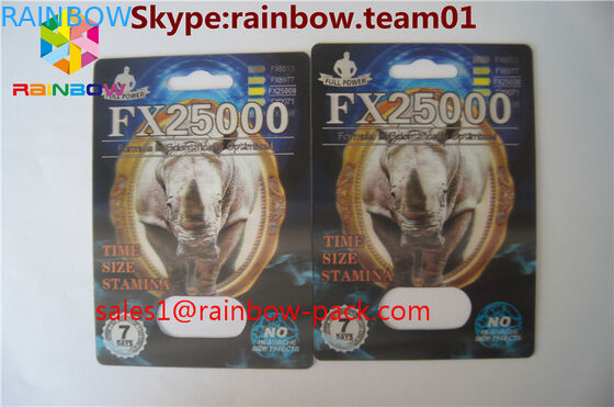 o costume lenticular do cartão do plástico 3D de FX 25000 do cartão da impressão 3D imprimiu o sexo do rinoceronte V7 3D que pillspackaging o cartão do comprimido do sexo 3D