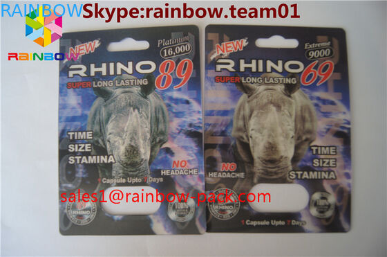 o costume lenticular do cartão do plástico 3D de FX 25000 do cartão da impressão 3D imprimiu o sexo do rinoceronte V7 3D que pillspackaging o cartão do comprimido do sexo 3D