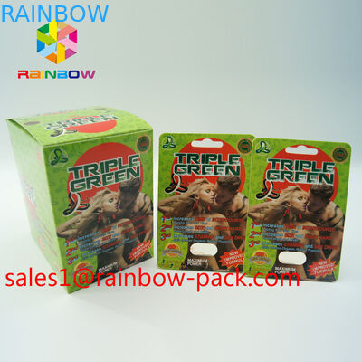 os comprimidos quentes do sexo da mamba preta 3D cards3d do cartão da impressão da venda 3D que empacotam o comprimido do sexo do cartão de papel 3D cardam caixas do comprimido do realce