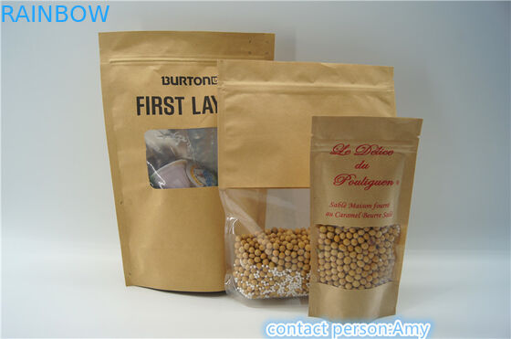 Ziplock Resealable do papel de embalagem Levantam-se malotes/malotes empacotamento de alimento