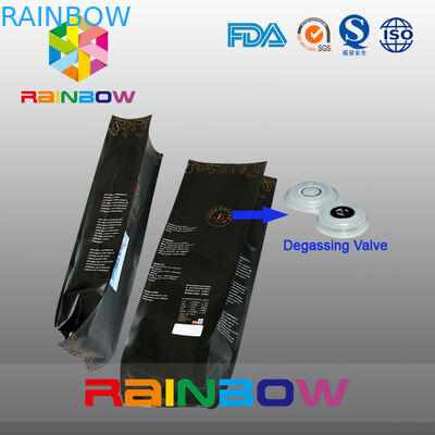 Saco de plástico de feijões de empacotamento do café dos sacos do chá lateral durável da parte inferior lisa do reforço