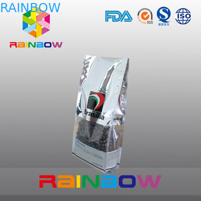 Saco de plástico de feijões de empacotamento do café dos sacos do chá lateral durável da parte inferior lisa do reforço